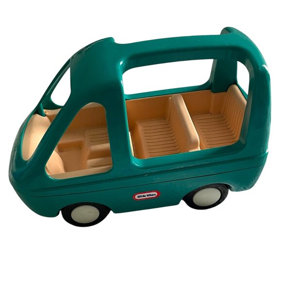 Vintage 90s Little Tikes Teal Green Mini Van For Dollhouse Family Car Vehicle - Picture 1 of 5
